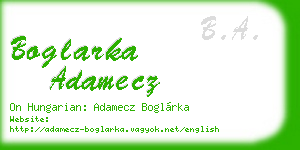 boglarka adamecz business card